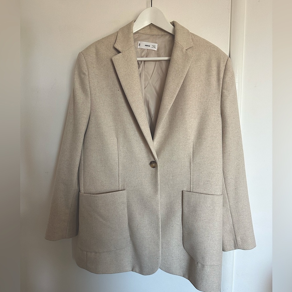 Mango Beige Wool Coat